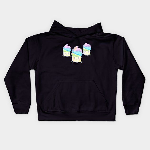 Kawaii x 3 Kids Hoodie by Trizi‘s Art